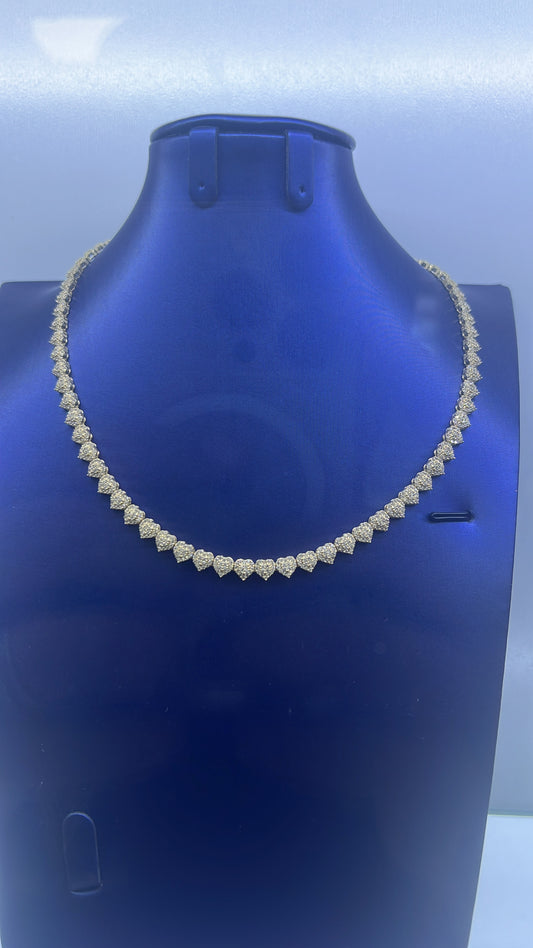 14k necklace hearth choker with stones