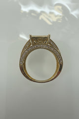 14k ring engagement square with CZ’s