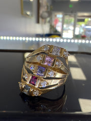 14k ring gold w/ different color stones