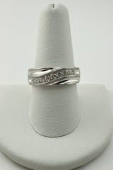 Ring silver lab diamonds band for men .50Ct