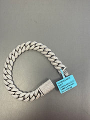 925 Silver Bracelet silver and moissanite 8.2ct 12mm