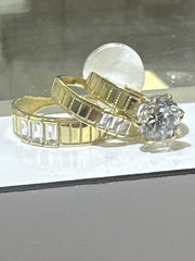 14k trio set wedding engagement