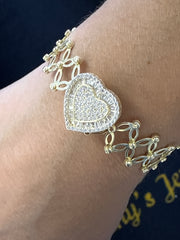 14k heart bracelet convertible it’s a bracelet and it’s a ring all in one piece