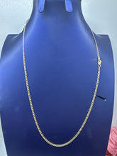 14k Necklace cuban style 22” hollow 2 tones