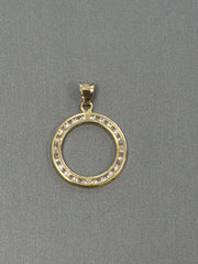 14k letter O pendant with Cz’s stones