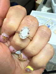 14k 3.00ct lab diamond oval yellow gold ladies ring engagement IGI certified