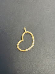 14k heart with stones pendant