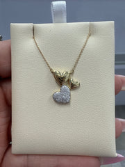 14k necklace with 0.13ct diamond heart