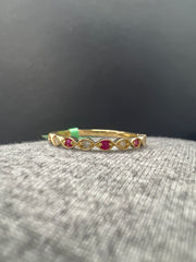 14k gold .03ct ruby and .06ct diamond ring 1.38g