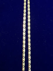 14k necklace 3 color valentino style 18” 2mm