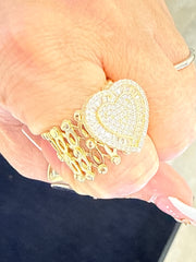 14k heart bracelet convertible it’s a bracelet and it’s a ring all in one piece