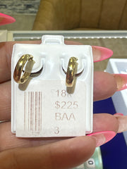 18k Small hoop earring huggies