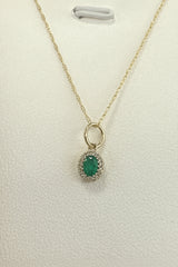 14k necklace Emerald & Cross .03ct style 17”