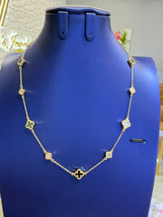 14k necklace choker multicolor clover flower