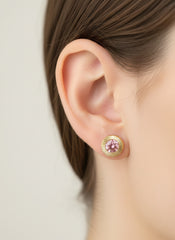 14k Earring pink stud
