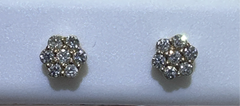 14k diamond earring flower style