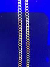 14k Tri colored gold cuban style diamond cut necklace 24” 14.8g