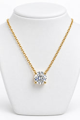 14k necklace with round lab diamond 1.00 CT VS