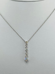 necklace silver lab diamonds .50ct