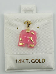 14k elephant crystals jade