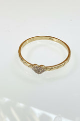 10k heart ring with stone