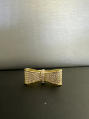 14k bow ring with stones