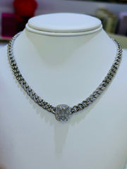 Silver 925 necklace tennis chain size 16”