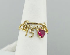 14k Sweet 15 ring