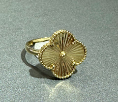 14k gold ring ladies flower clover