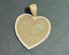14k heart pendant for pictures or engraving