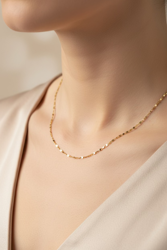 14k 3 color necklace 16” choker