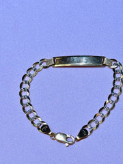 14k baby cuban diamond cut ID bracelet 6” 4.73g