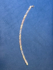 14k 3 color leaves bracelet 7”