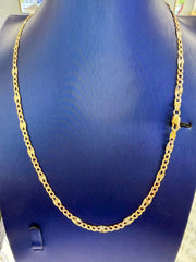 14k necklace 3 color hearts 20”