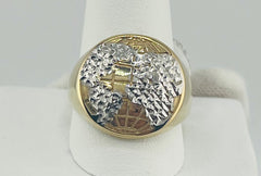 10k ring men round solid world map