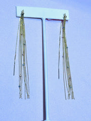14k Earing 3 color long aretes voladores