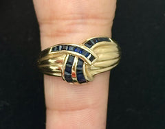 14k gold ring black stones
