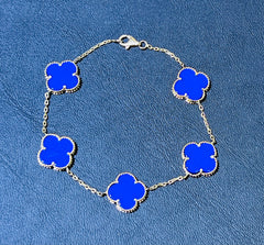 14k bracelet blue flower clover