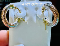 14k hoops higgie small 3color