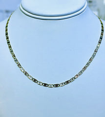 14k valentino necklace diamond cut 16” 3.3mm