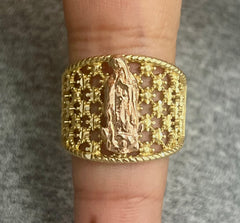 14k wide ring Guadalupe virgen
