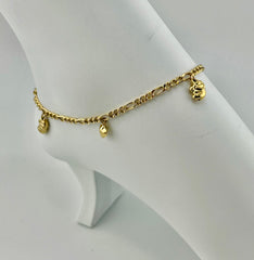 14k Anklet bracelet elephant heart
