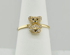 14k ring teddy bear small with stone