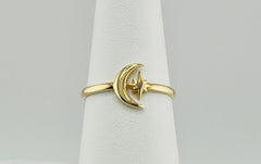 14k ring mon and star solid gold