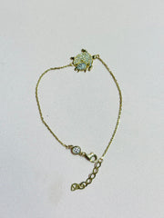 14k bracelet turtle with baby with stones