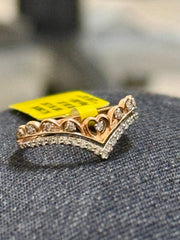 10k Rose gold 0.20ct diamond ladies ring princes heart and crown (15) shape
