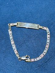 14k bracelet valentino ID 3 color 8” 7.8g