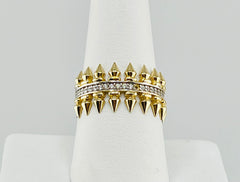 14k ring with spikes and stones