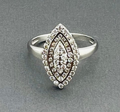 14k ring ladies cz white gold