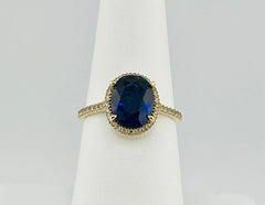 14k ring blue stone round